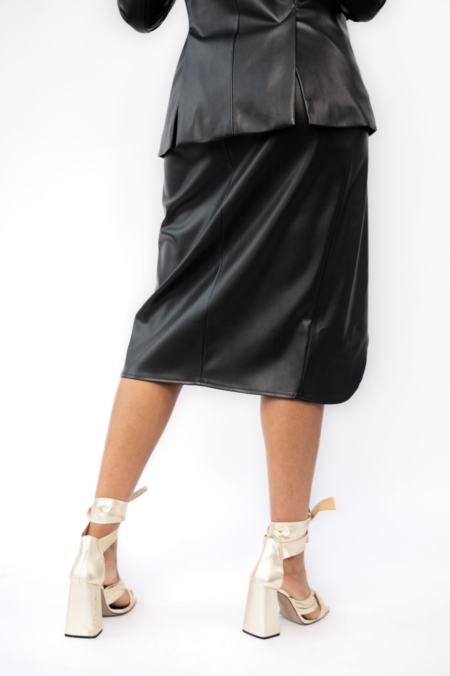 Whitney faux-leather pencil sales skirt
